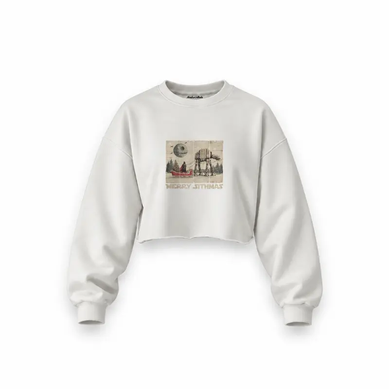 Star Wars Merry Sithmas Vintage Oversize Crop Sweatshirt