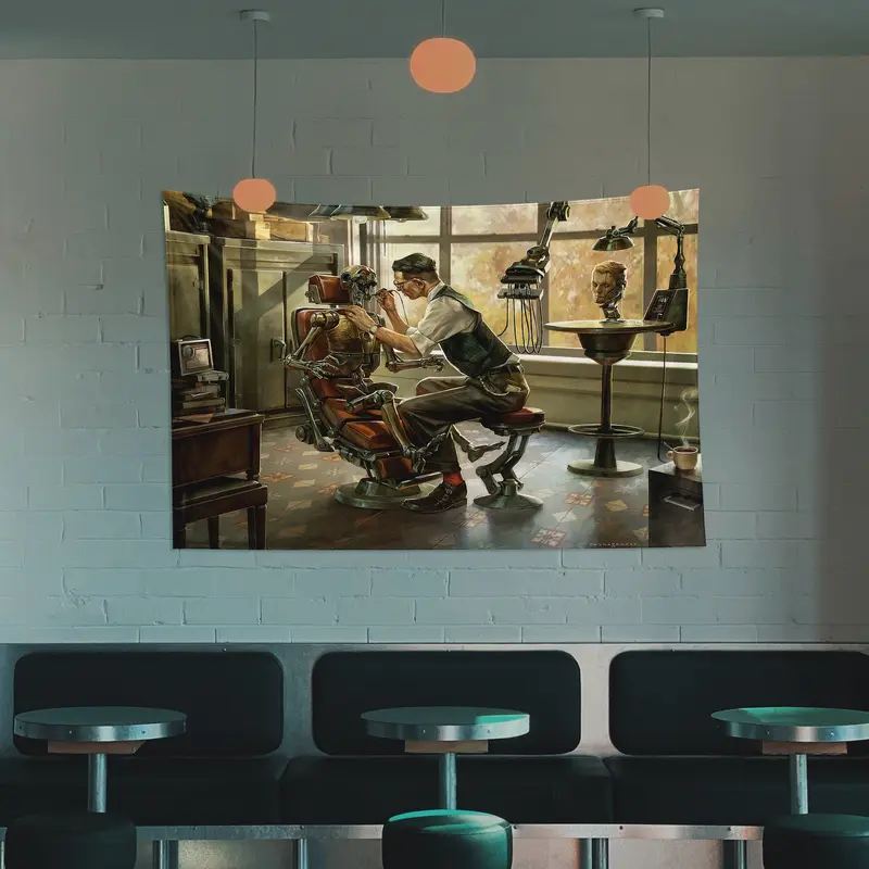 Steampunk Dentist Office Duvar Örtüsü