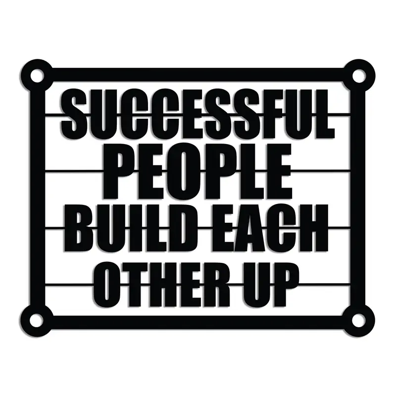 Successful People Yazılı Metal Duvar Panosu - Siyah
