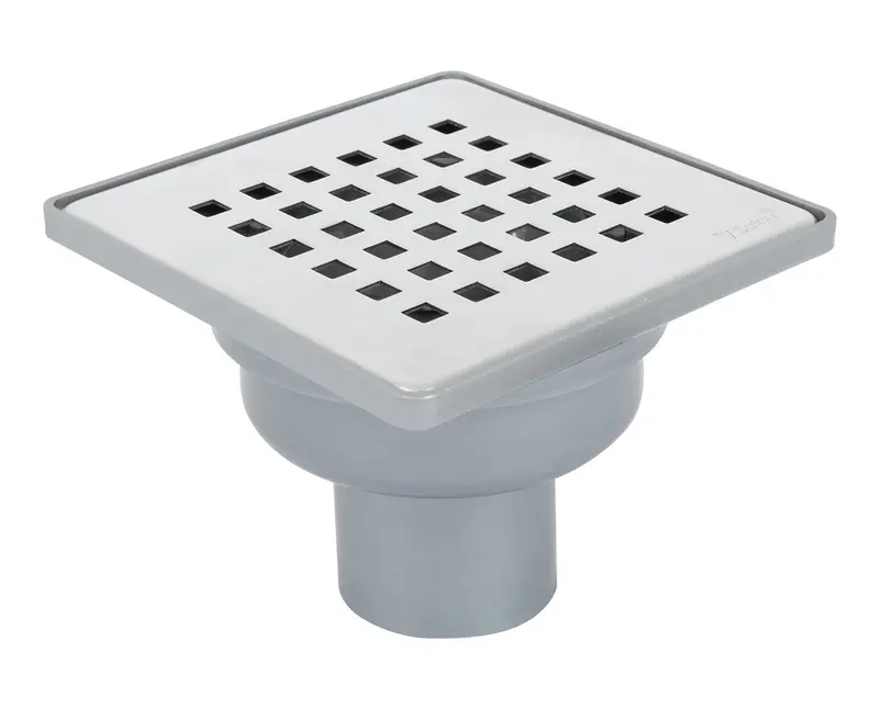 Sukar Tesisat Süzgeci 15x15 cm Plastik Çerçeveli Kare Izgaralı Alttan Çıkışlı