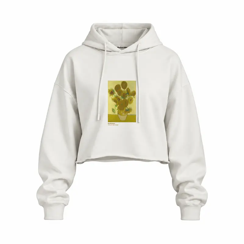Sunflowers Oversize Crop Hoodie