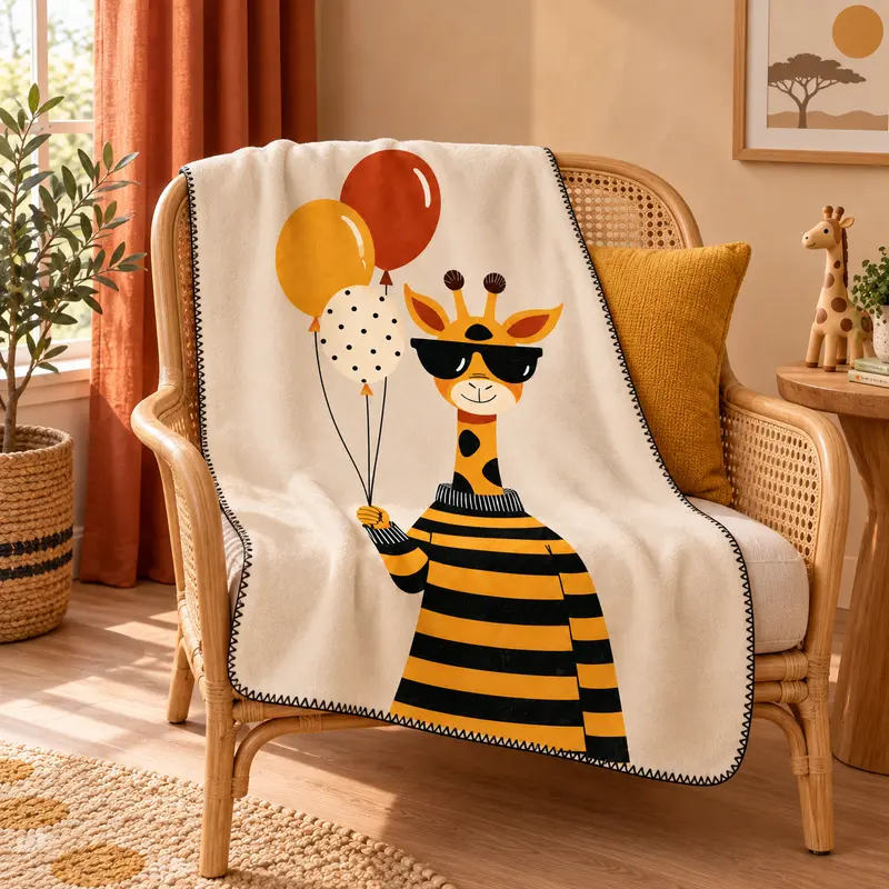 Sunny Giraffe Polar Bebek Battaniyesi