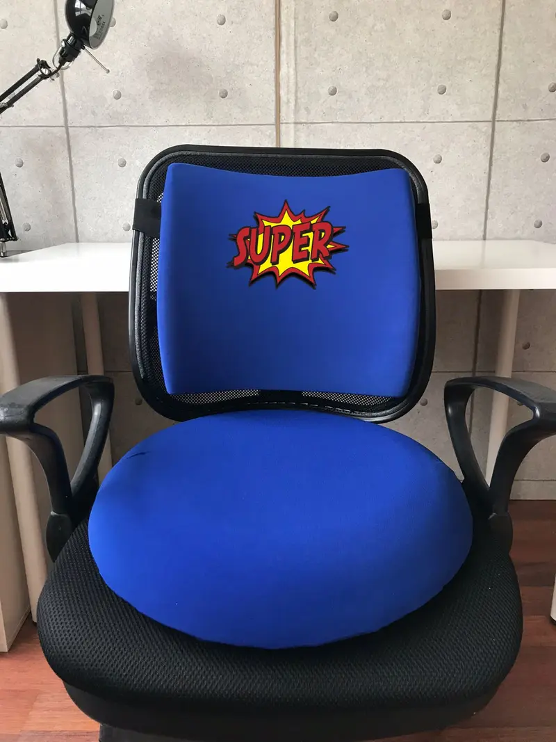 Super Visco Bel Yastığı ve Visco Oturma Minderi 2'li Set Mavi