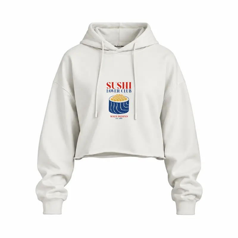 Sushi Lover Club Oversize Crop Hoodie