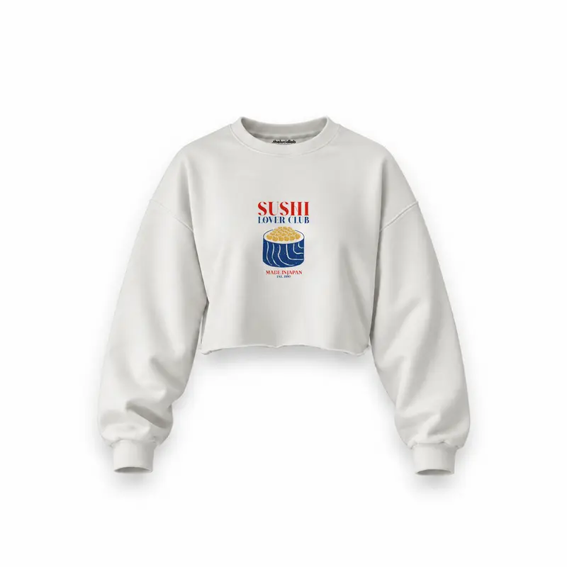 Sushi Lover Club Oversize Crop Sweatshirt