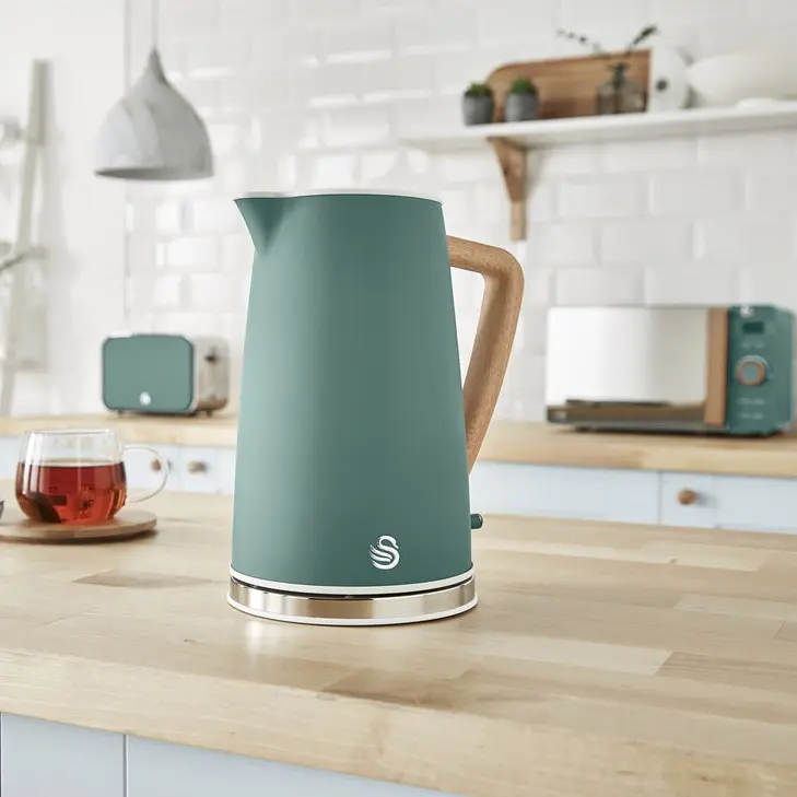 Swan Nordic Elektrikli Su Isıtıcısı Kettle 1.7 Litre 3000 w Çam Yeşili