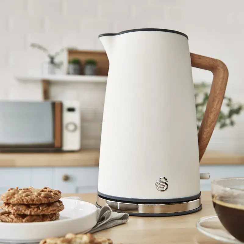 Swan Nordic Elektrikli Su Isıtıcısı Kettle 1.7 Litre 3000 w Pamuk Beyaz