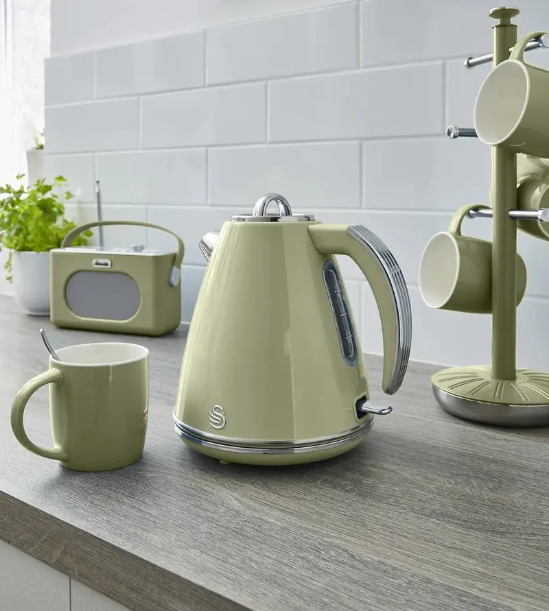 Swan Retro Jug Elektrikli Su Isıtıcısı Kettle 1.5 Litre 3000 w Yeşil