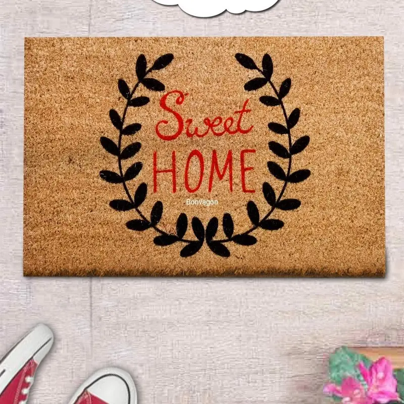 Sweet Home Dulce Domum Doğal Koko Hindistan Cevizi Kapı Önü Paspas 60x40cm