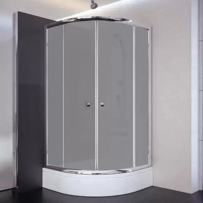 Sırduş 100x100x180 Oval Parlak Profil Komple Kumlu Cam Duş Kabini (tekne Hariç)