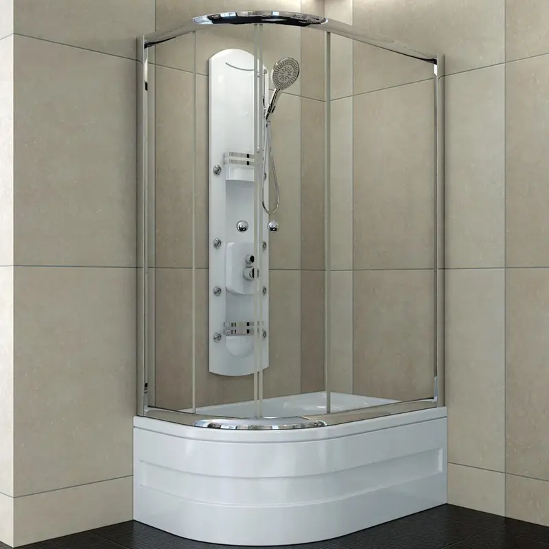 Sırduş 120x80 Sır-Lüks Asimetrik Mini Küvet Üstü Duşakabin Sağ