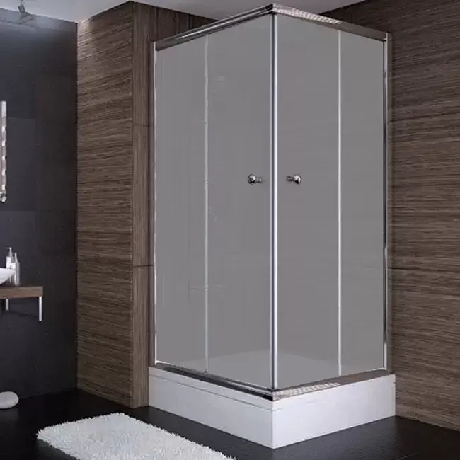 Sırduş 80x80x190 Kare Parlak Profil Komple Kumlu Cam Duş Kabini (tekne Hariç)