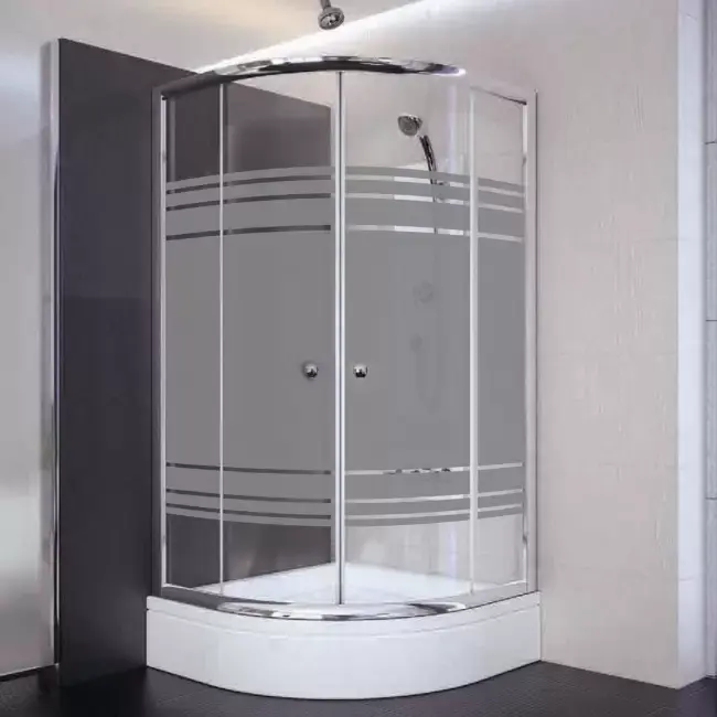 Sırduş 90x90x180 Oval Parlak Profil 06 Kumlu Cam Duş Kabini (tekne Hariç)