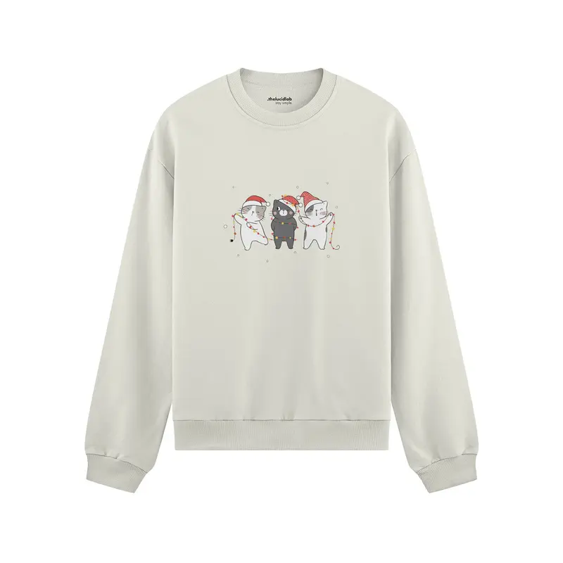Tangled Christmas Cats Oversize Sweatshirt