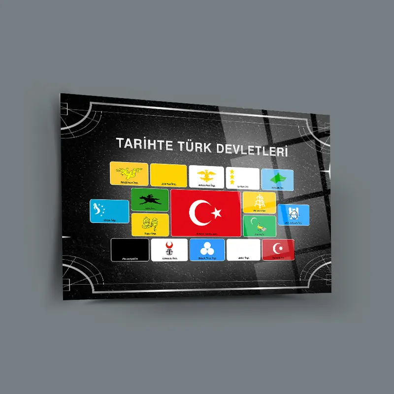 Tarihte Türk Devletleri 2 Cam Tablo