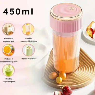 Taşınabilir USB Şarjlı 450 ML Meyve Blenderi Pembe
