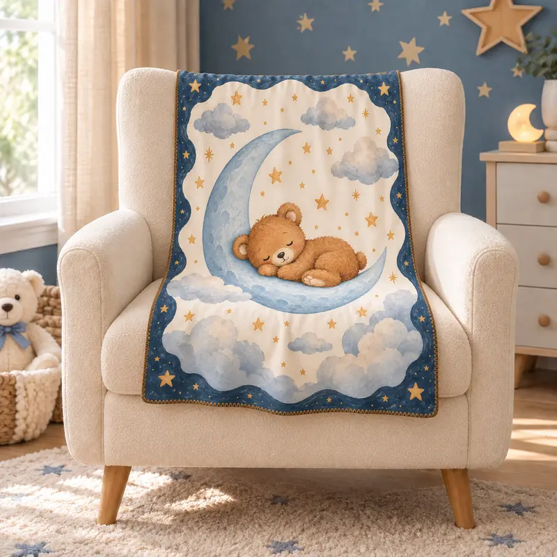 Teddy Moon Polar Bebek Battaniyesi