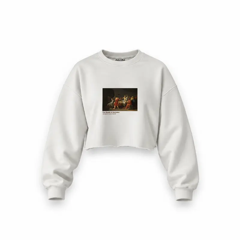 The Death of Socrates Oversize Crop Sweatshirt