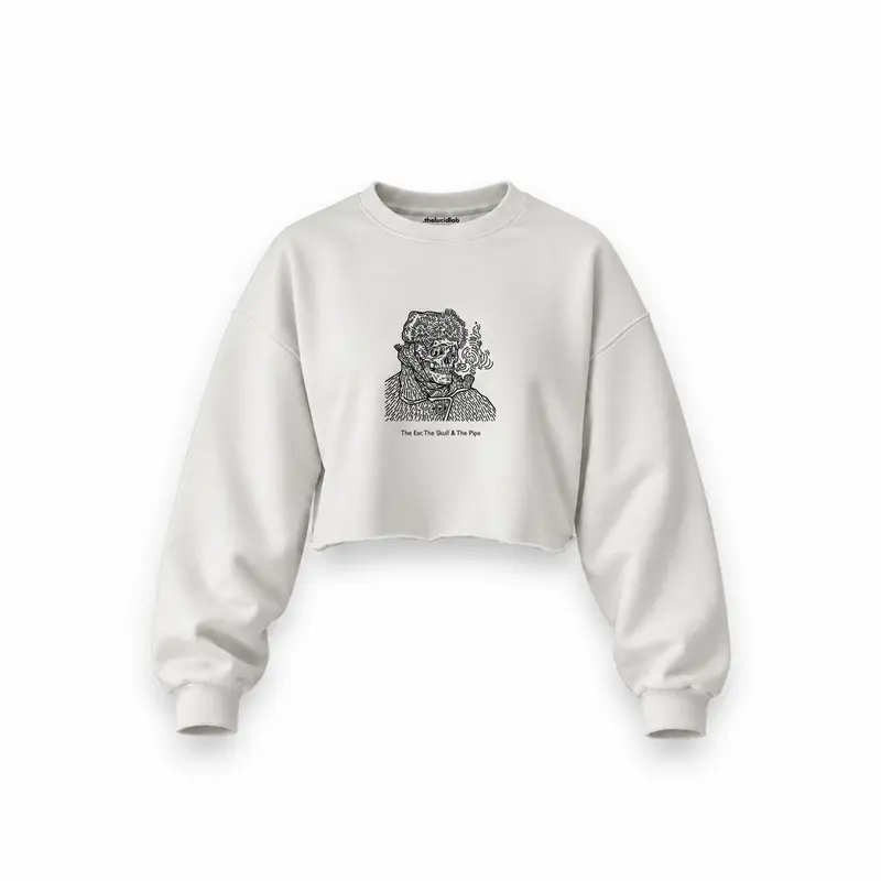 The Ear, The Skull & The Pipe Oversize Crop Sweatshirt