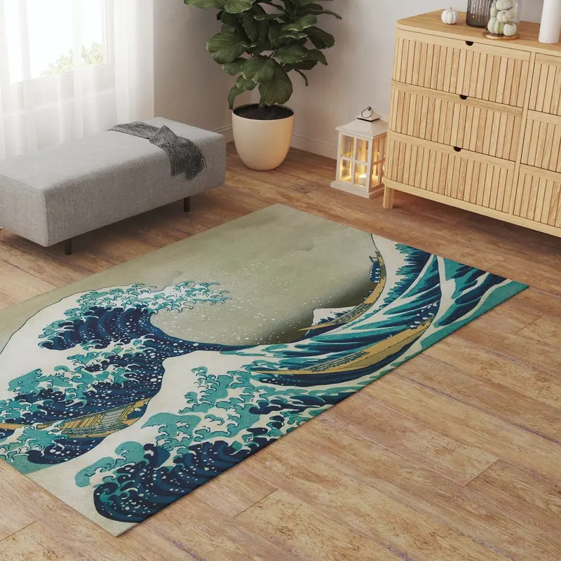 The Great Wave of Kanagawa Halı