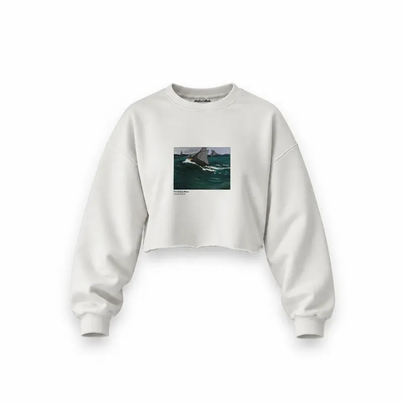The Green Wave Oversize Crop Sweatshirt