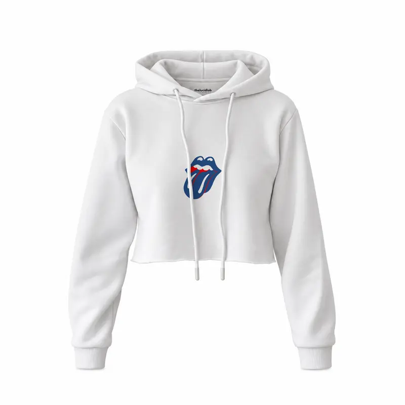 The Rolling Stones Blue Crop Hoodie