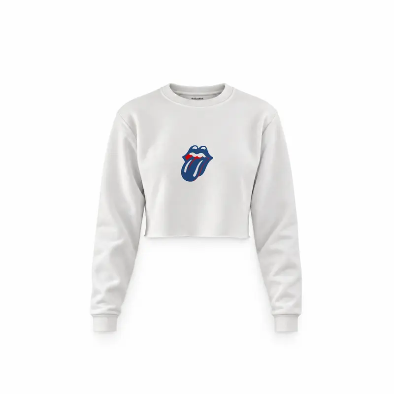 The Rolling Stones Blue Crop Sweatshirt