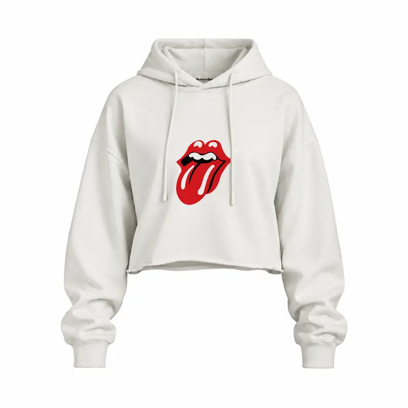 The Rolling Stones Oversize Crop Hoodie