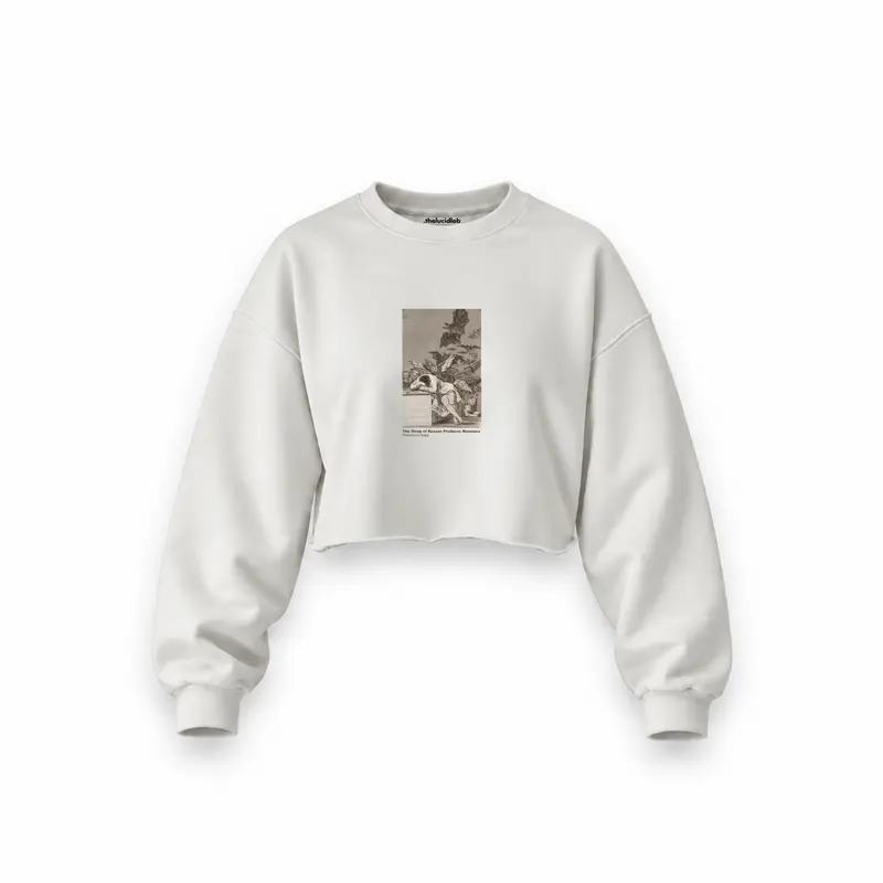 The Sleep of Reason Produces Monsters Oversize Crop Sweatshirt