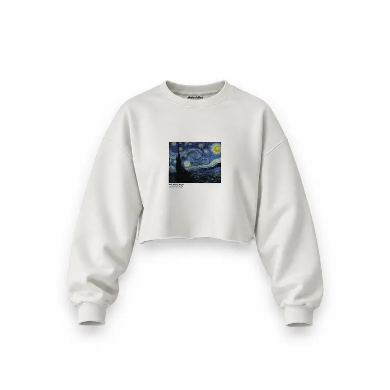 The Starry Night Oversize Crop Sweatshirt