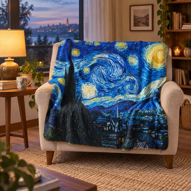 The Starry Night - Yıldızlı Gece Polar Tv Battaniyesi