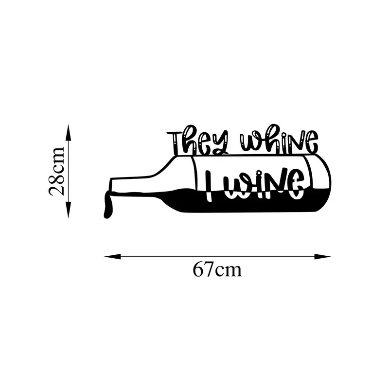 They Whine ı Wine Metal Duvar Panosu - Siyah