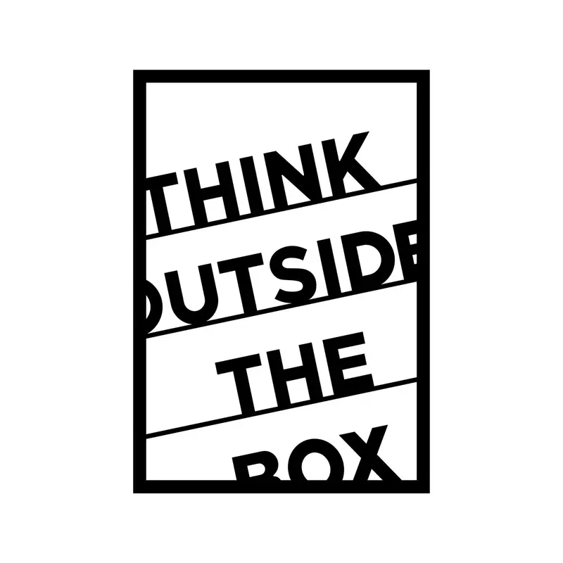 Think Outside The Box Çerçeveli Metal Pano - Siyah