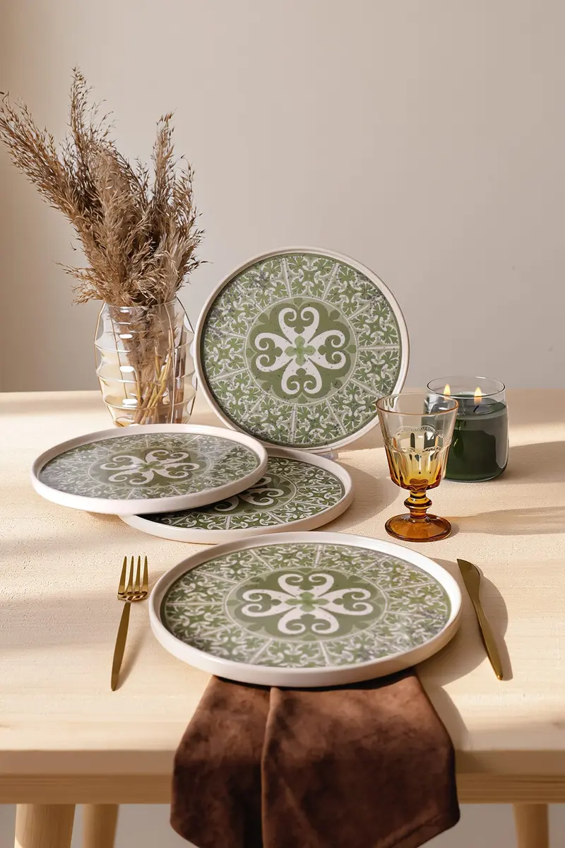 Timeless Green Stackable Servis Tabağı Seti 27 Cm