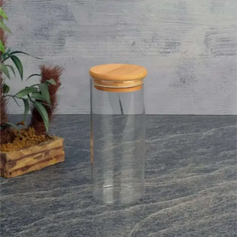 Tohana Bambu Kapaklı Cam Kavanoz 360 ML