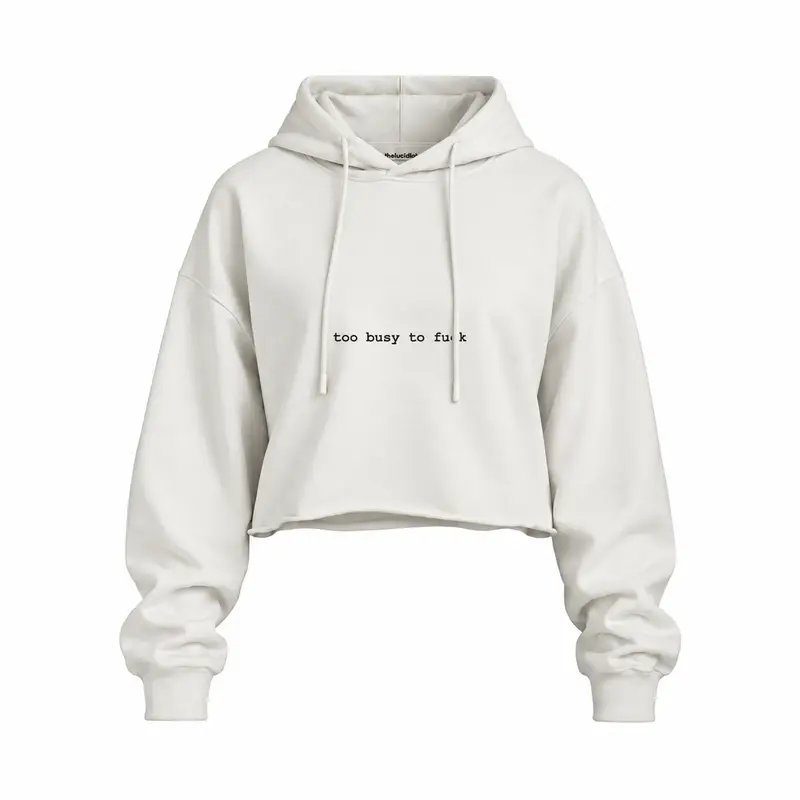 Too Busy Oversize Crop Hoodie