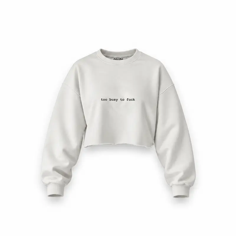 Too Busy Oversize Crop Sweatshirt