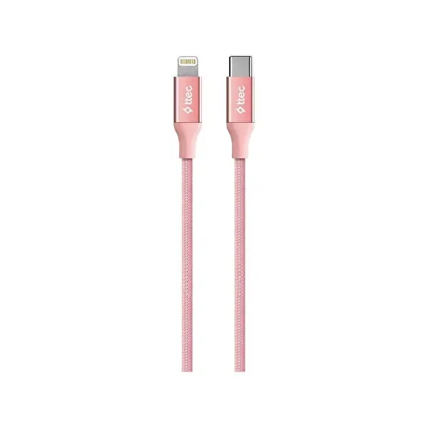 Ttec AlumiCable 150 cm Lightning Hızlı Şarj ve Veri Kablosu Rose Altın