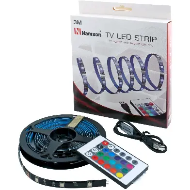 USB Bağlantılı Kumandalı 16 Farklı Renkli Televizyon LED Şerit