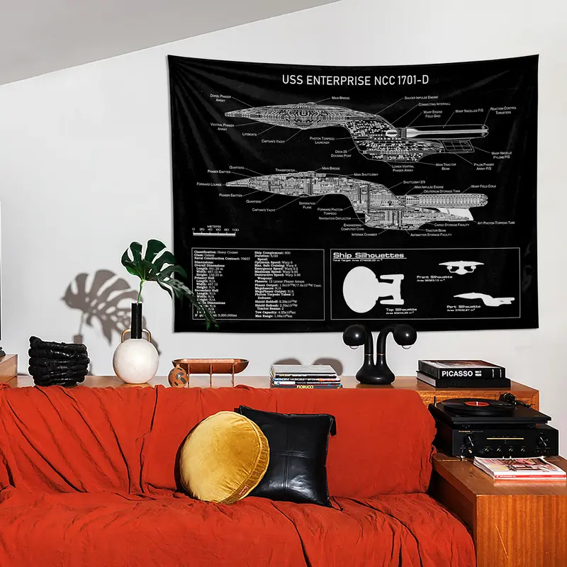 USS Enterprise Chalkboard Duvar Örtüsü