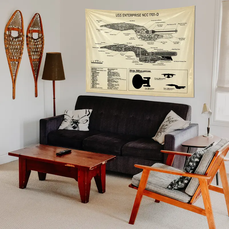 USS Enterprise Vintage Duvar Örtüsü