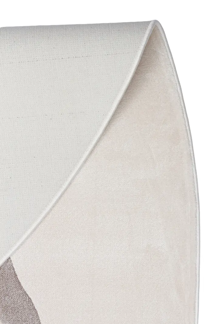 Utopia UTP 06 Krem Gri Amorf Tasarımlı Modern Viskon Halı Oval Kesim Yıkanabilir Salon Halısı