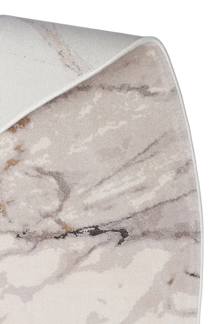 Utopia UTP 12 Krem Gri Amorf Tasarımlı Modern Viskon Halı Oval Kesim Yıkanabilir Salon Halısı