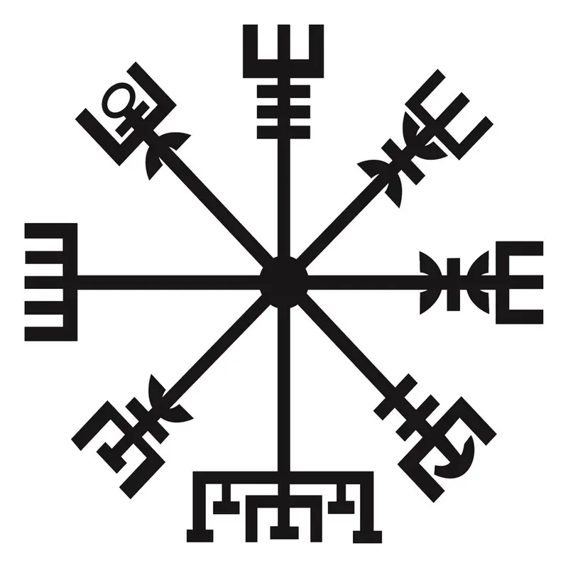 Vegvisir Viking Metal Duvar Panosu - Siyah