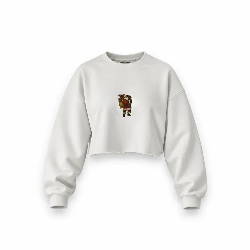 Vintage Santa Oversize Crop Sweatshirt