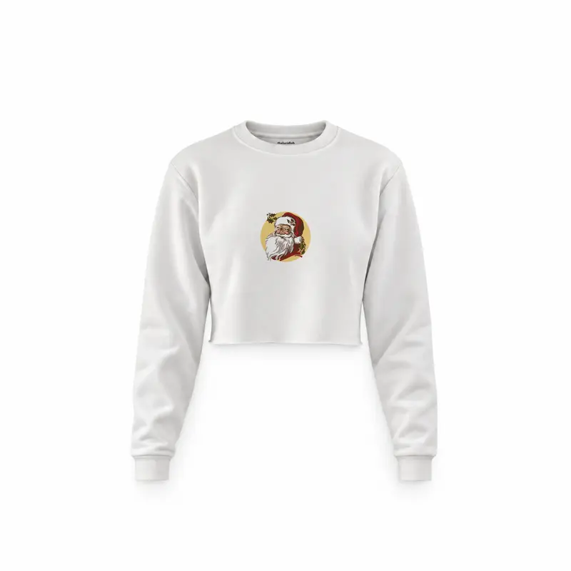 Vintage Santa Portrait Crop Sweatshirt