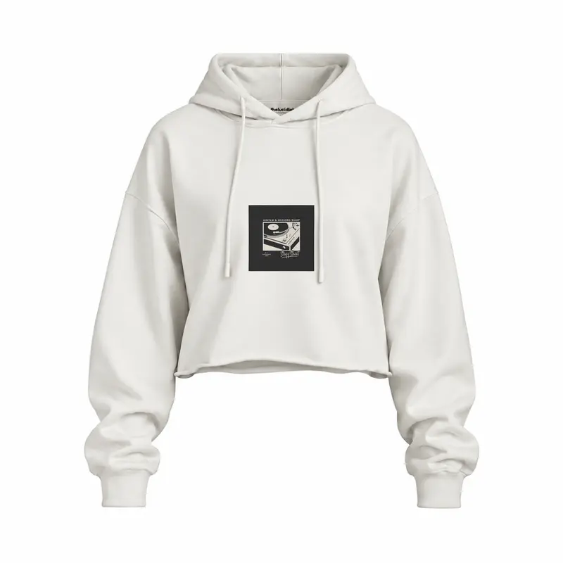 Vinyl Dreams Oversize Crop Hoodie