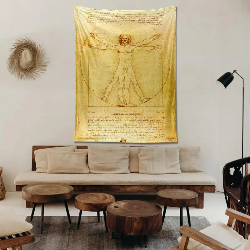 Vitruvius Adamı - Leonardo da Vinci Duvar Örtüsü