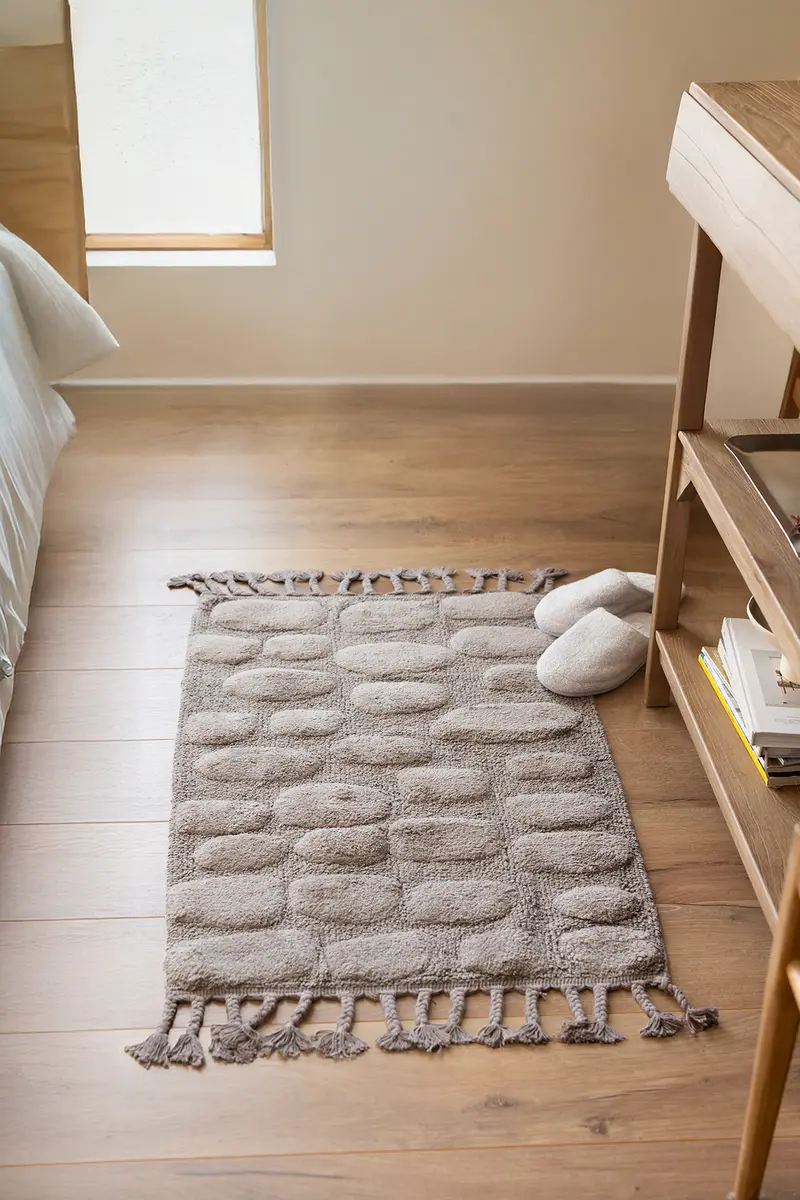 Wall Tekli Banyo Paspası %100 Pamuk 60x100 cm Gri