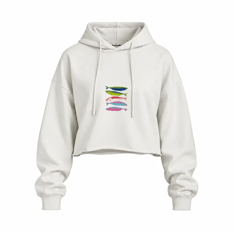 Warhol’s Sardines Oversize Crop Hoodie